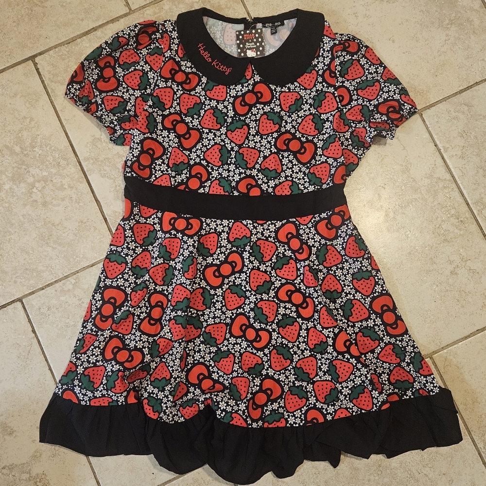 Hello Kitty Red and Black Womens Dress